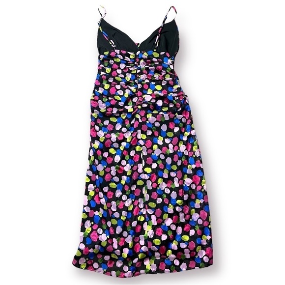 NWT NBD Josefien Ruched Multi Color Dot Print Midi Dress sz M - Picture 6 of 14
